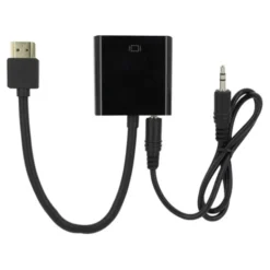 Adaptateur HDMI Mâle vers VGA Femelle Edenwood avec Sortie Audio Jack – Full HD 1080p