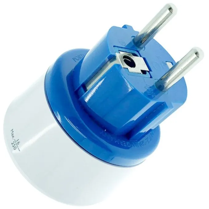 Adaptateur WATT AND CO Monde vers France Bleu et blanc