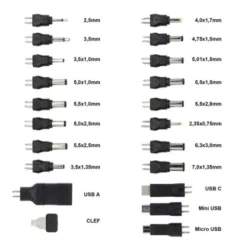 Alimentation EDENWOOD universelle 3 à 12V - 27W USB-C + 20 connecteurs