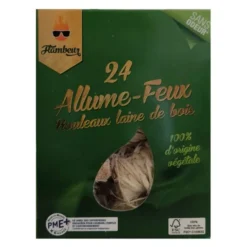 24 allume-feux rouleux laine de bois FLAMBEUR