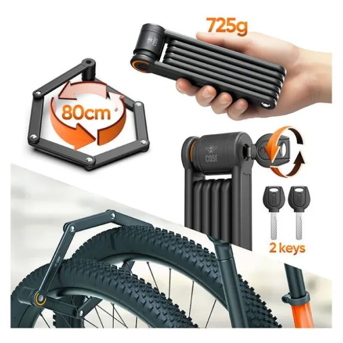 Antivol pliant CASR avec support vélo et trottinette