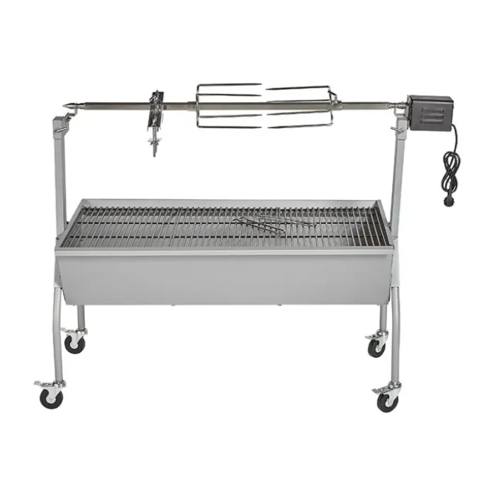 Barbecue charbon SILVER STYLE tournebroche XXL