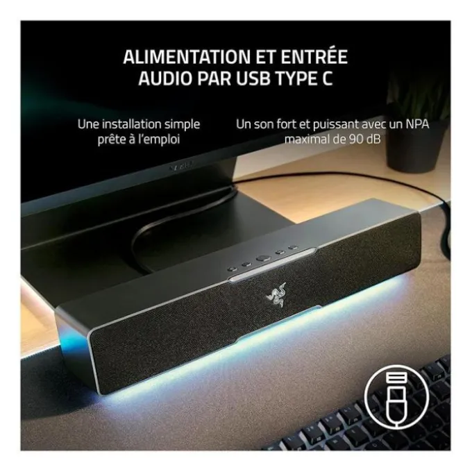 Barre de son RAZER Gaming pour PC Leviathan V2 X RGB