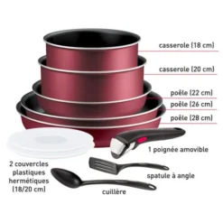 Batterie de cuisine 10 pièces TEFAL INGENIO simply cook