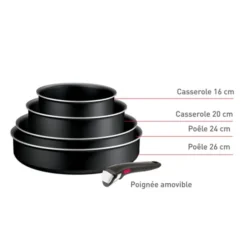 Batterie de cuisine TEFAL Ingenio generous cook 5 pièces
