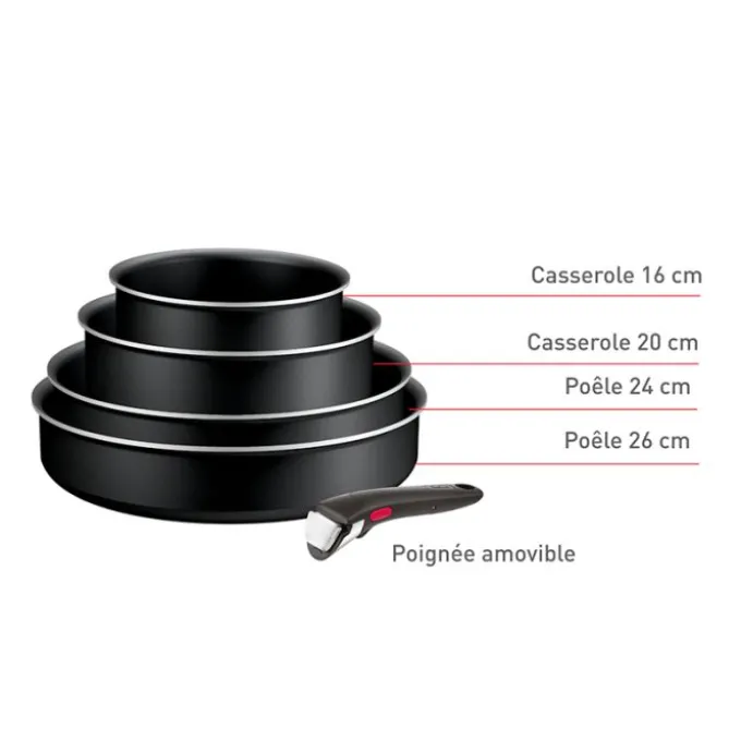 Batterie de cuisine TEFAL Ingenio generous cook 5 pièces