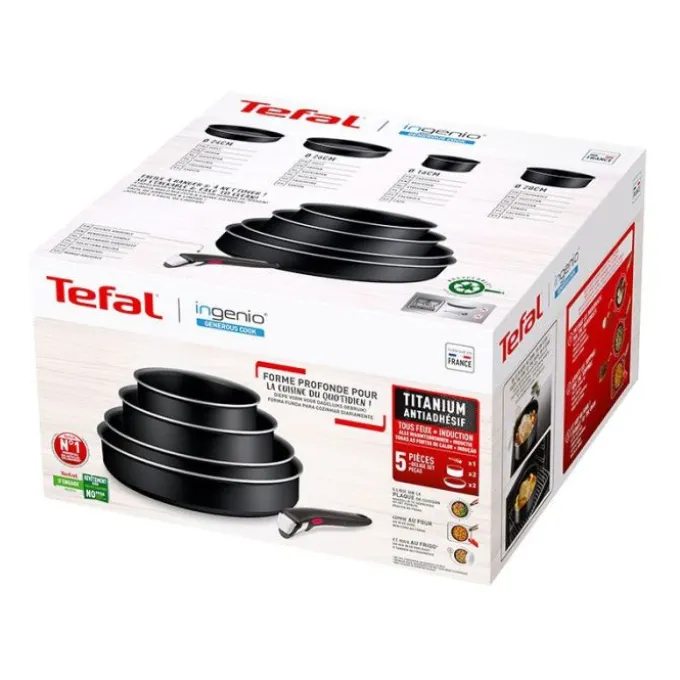 Batterie de cuisine TEFAL Ingenio generous cook 5 pièces