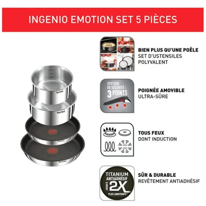 Batterie TEFAL ingenio emotion 5 pièces