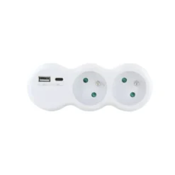Biplite ELECTRO DEPOT 16A + 2 USB Blanche