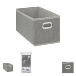 Boîte de rangement pliable gris chiné 15x31 cms