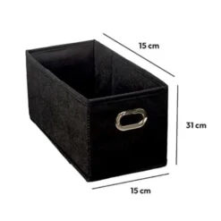 Boîte de rangement pliable noire 15x31 cm