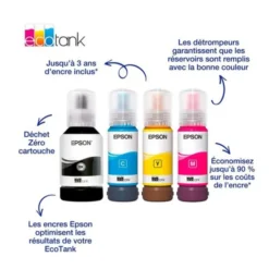 Bouteilles d'encre Epson Multipack 102 EcoTank (Noir, Cyan, Magenta, Jaune)
