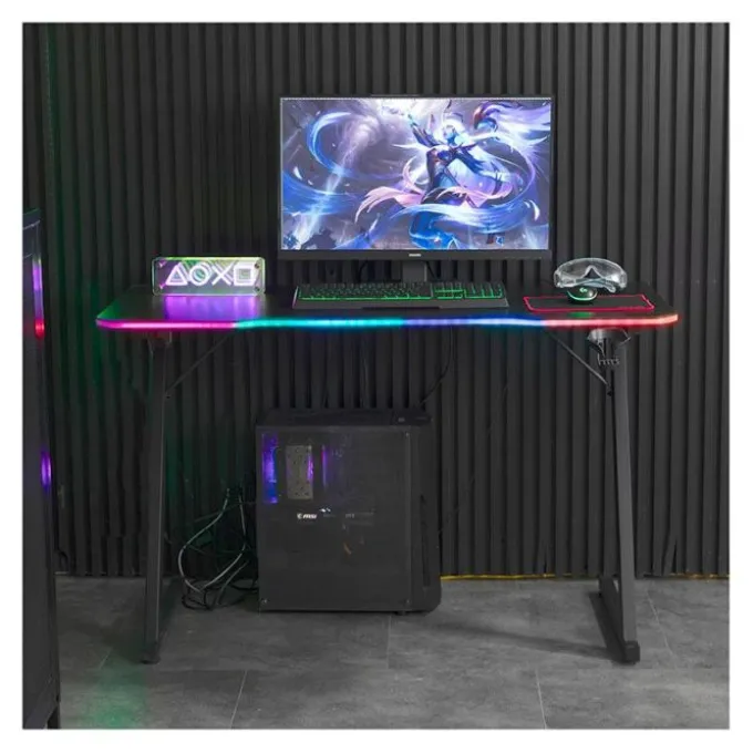 Bureau gaming LED AMSTRAD AMS-DESK120Z ASTRA Noir