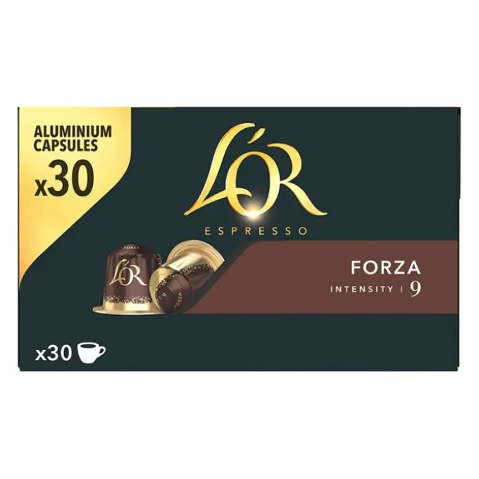 30 capsules L'OR FORZA pour machine NESPRESSO