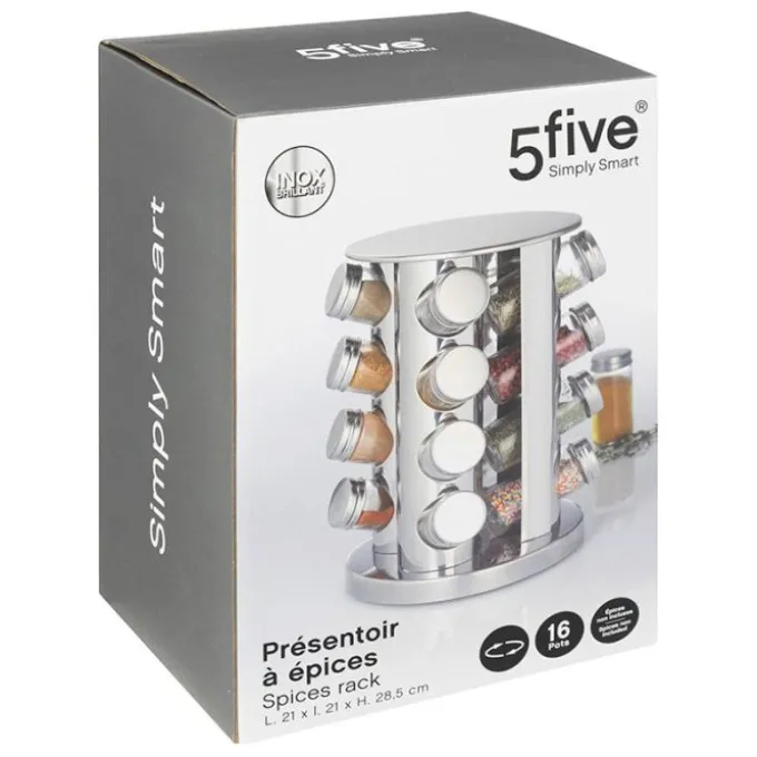 Carrousel rotatif à épices 16 pots en verre