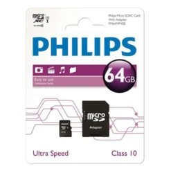 Carte Micro SD PHILIPS 64 Go Class10