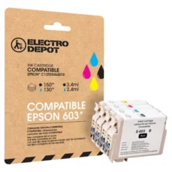 Cartouche d'encre ELECTRO DEPOT compatible Epson E 603 pack noir et couleurs - Etoile de mer
