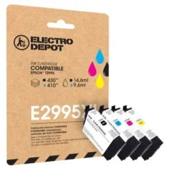 Cartouche d'encre ELECTRO DEPOT compatible Epson E 2995 XL noir et couleurs - Fraise