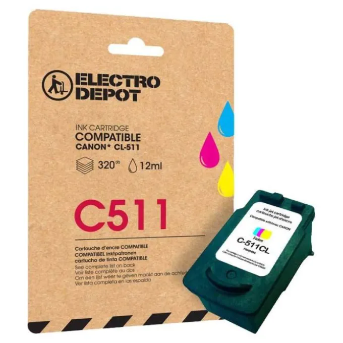 Cartouche d'encre ELECTRO DEPOT compatible Canon C 511 3 couleurs