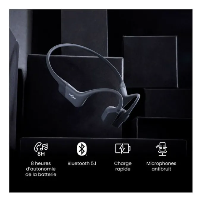 Casque Bluetooth à conduction osseuse SHOKZ OPENRUN Noir