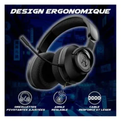 Casque gaming filaire AKUMA SEINEN H04 NOIR