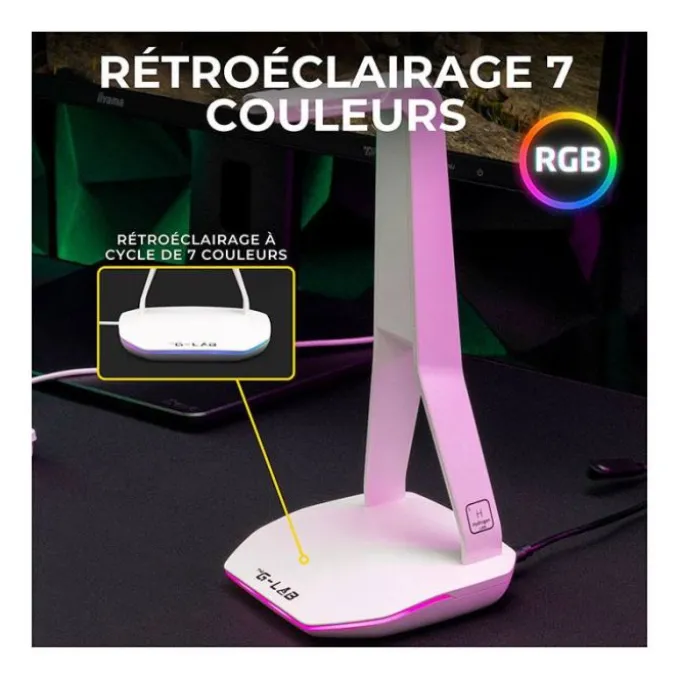 Casque gaming THE G-LAB Radium + support