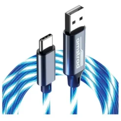 Câble AMSTRAD USB-C LED bleu 3m