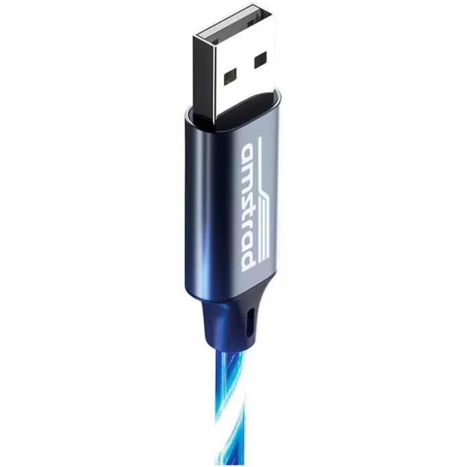 Câble AMSTRAD USB-C LED bleu 3m