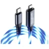 Câble AMSTRAD USB-C/USB-C LED Bleu 3m
