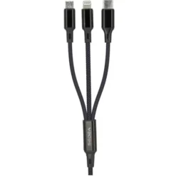 Câble 3 en 1 Lightning, Micro USB et USB-C / USB et USB-C SEDEA Noir