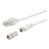 Câble SEDEA RJ45/ TV 9,5 2M Blanc + adaptateur