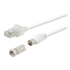 Câble SEDEA RJ45/ TV 9,5 2M Blanc + adaptateur