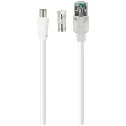 Câble SEDEA RJ45/ TV 9,5 2M Blanc + adaptateur