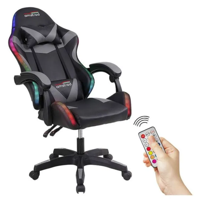 Chaise gaming AMSTRAD 900 LED Skull Noir