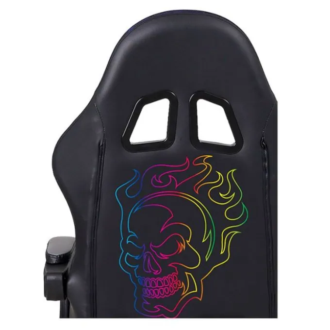 Chaise gaming AMSTRAD 900 LED Skull Noir