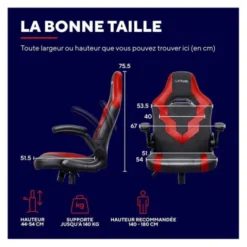 Chaise gaming TRUST GAMING RIYE Noir et rouge