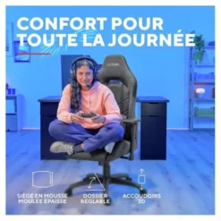Chaise gaming TRUST GAMING Ruya Fabric Gris