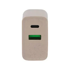 Chargeur secteur éco 2 ports USB-C et USB EDENWOOD 20W Beige