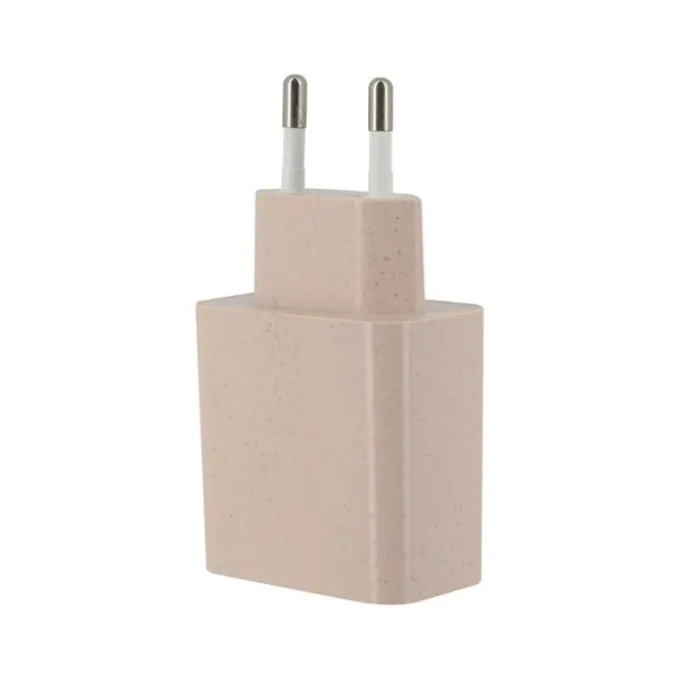 Chargeur secteur éco 2 ports USB-C et USB EDENWOOD 20W Beige