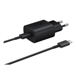 Chargeur secteur USB-C SAMSUNG 25W + Câble USB-C / USB-C Noir