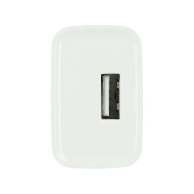 Chargeur secteur USB HIGH ONE 2,4AA + Câble Lightning / USB 1M Blanc