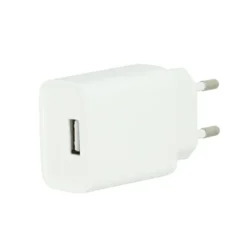 Chargeur secteur USB HIGH ONE 2,4AA + Câble Lightning / USB 1M Blanc
