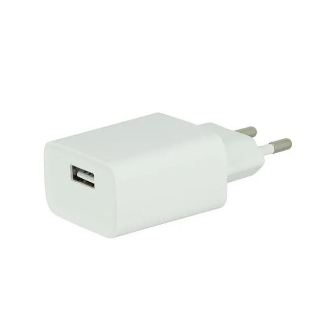 Chargeur secteur USB HIGH ONE 2,4AA + Câble Lightning / USB 1M Blanc