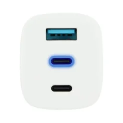 Chargeur USB C 3 ports EDENWOOD 65W + Câble USB-C / USB-C 1M Blanc