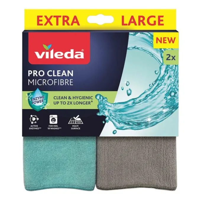 Chiffons microfibre X2 VILEDA PRO CLEAN