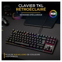 Clavier mécanique gamer THE G-LAB MERCURY switch rouge