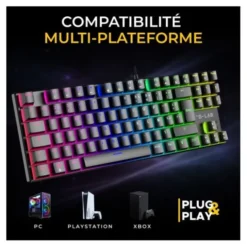 Clavier mécanique gamer THE G-LAB MERCURY switch rouge