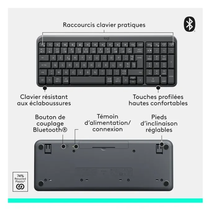Clavier + souris sans fil MK250 Compact Bluetooth Wireless Combo