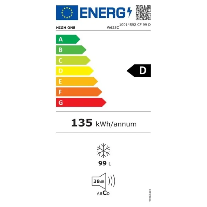 Congélateur coffre HIGH ONE CF 99 D W625C
