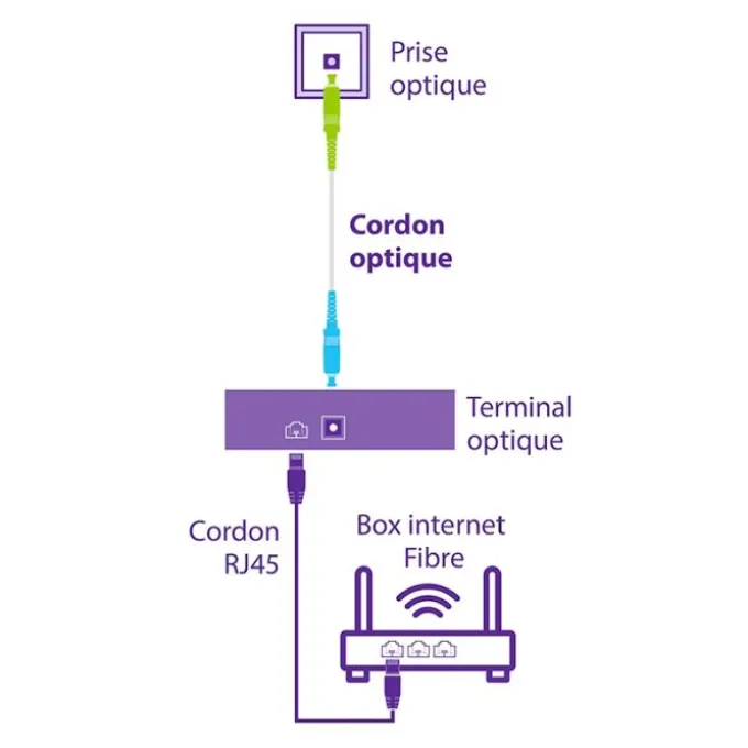 CORDON FIBRE OPTIQUE COMPATIBLE FREE 10M